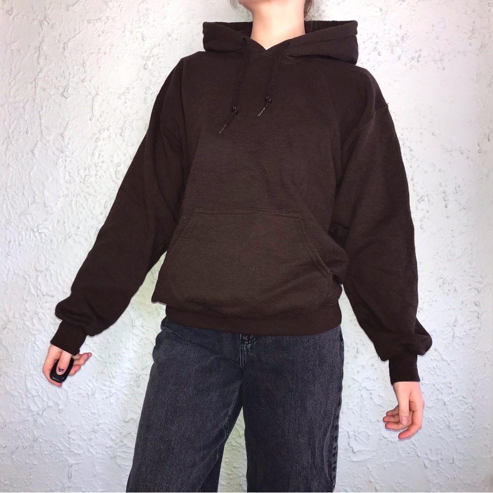 NEW AGENDA BY PERRIN Brown Hoodie Sweatshirt
